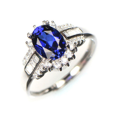 TANZANITE STERLING SILVER RING - VINTAGE